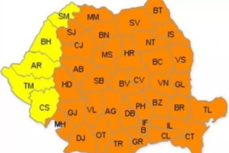 Cod galben si cod portocaliu de ger in aproape toata tara