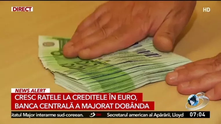 Cresc ratele pentru mii de romani cu credite in euro! Banca Centrala a majorat dobanda